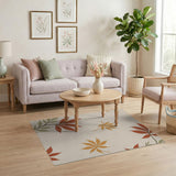 Beige Autumn Maple Leaves Area Rug