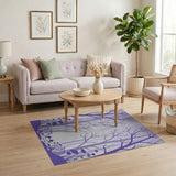 Purple Enchanted Forest Silhouette Area Rug