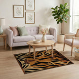 Abstract Tiger Face Geometric Area Rug