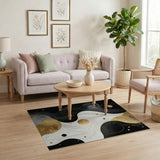 Gold Wave Abstract Area Rug