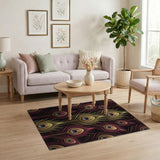 Majestic Peacock Feathers Area Rug