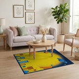 Retro Pixel Cosmic City Area Rug