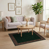 Dark Green Ornate Persian Area Rug