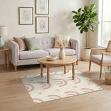 Pink Rainbow Hearts Kids Area Rug