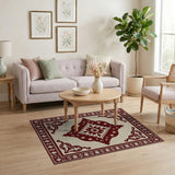 Ornate Red Medallion Persian Traditional Persian Area Rug