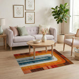 Bold Geometric Orange Arch Area Rug