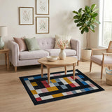 Vibrant Geometric Block Area Rug
