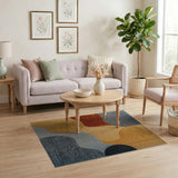 Multi-color and Patterns Abstract Wavy Multi-Color Area Rug