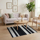Bold Black White Striped No. 5 Area Rug