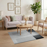 Black White Geometric Grid No. 11 Area Rug