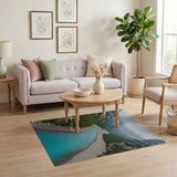 Misty Turquoise River Canyon Area Rug