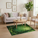 Sunlit Forest Glade Green Area Rug