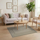 Beige Neutral Framed Woven Area Rug
