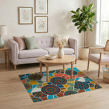 Vibrant Mandala Mosaic Area Rug
