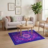 Vibrant Purple Mandala Boho Area Rug