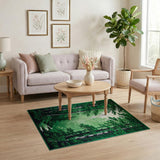 Serene Misty Forest Path Area Rug