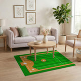 Multi-color and Patterns Baseball Diamond Field Area Rug