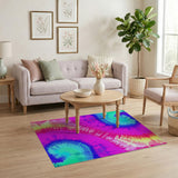 Vibrant Tie-Dye Rainbow Swirl Area Rug