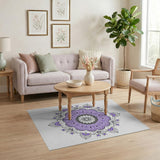 Traditional Persian Purple Mandala Persian Area Rug