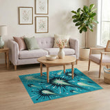 Teal Cosmic Shooting Stars Area Rug