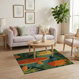Surfboards with Orange Slices Tropical Leaves Rug