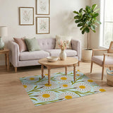 Whimsical Daisy Floral Area Rug