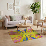 Vibrant Multi-Color Radiating Burst Area Rug