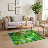 Cute Jungle Safari Cartoon Area Rug