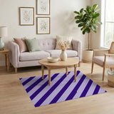 Purple Diagonal Stripe Area Rug