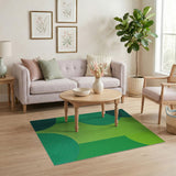 Green Vibrant Green Overlapping Circles Area Rug