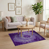 Purple Tie-Dye Swirl Boho Area Rug