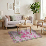 Pink Princess Castle Kids Area Rug