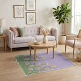 Purple Daisy Meadow Floral Area Rug