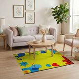 Playful Cartoon Elephants Kids Area Rug