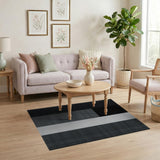 Black White Geometric Dot Matrix Rug