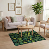 Floral Vintage Lush Green Ivy Vine Area Rug