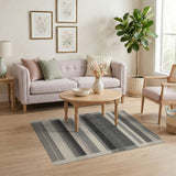 Bold Striped Black White Geometric Area Rug