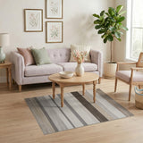 Neutral Beige Striped Textured Area Rug