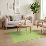 Vibrant Lime Green and Yellow Grid Geometric Area Rug