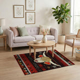 Highland Cow Geometric Southwestern Rug