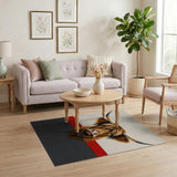 Shaggy Highland Cow Geometric Area Rug