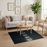 Moon Phases Black White Area Rug