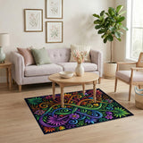 Intertwined Rainbow Floral Swirl Area Rug