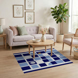 Navy Blue Pixel Geometric Area Rug