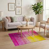 Vibrant Pink to Yellow Gradient Abstract Area Rug