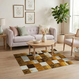Golden Wheat Fields Patchwork Area Rug