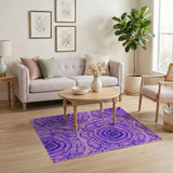 Purple Rose Floral Area Rug