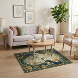 Moonlit Mermaid Lagoon Teal Rug