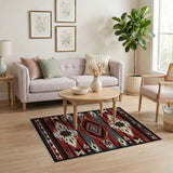 Red Southwestern Geometric Southwestern Area Rug