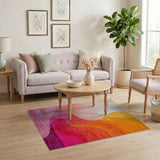 Radiant Sunset Wave Abstract Area Rug